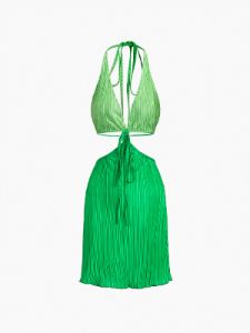 Halter Open Back Textured Short Dress sold by COMMENSE