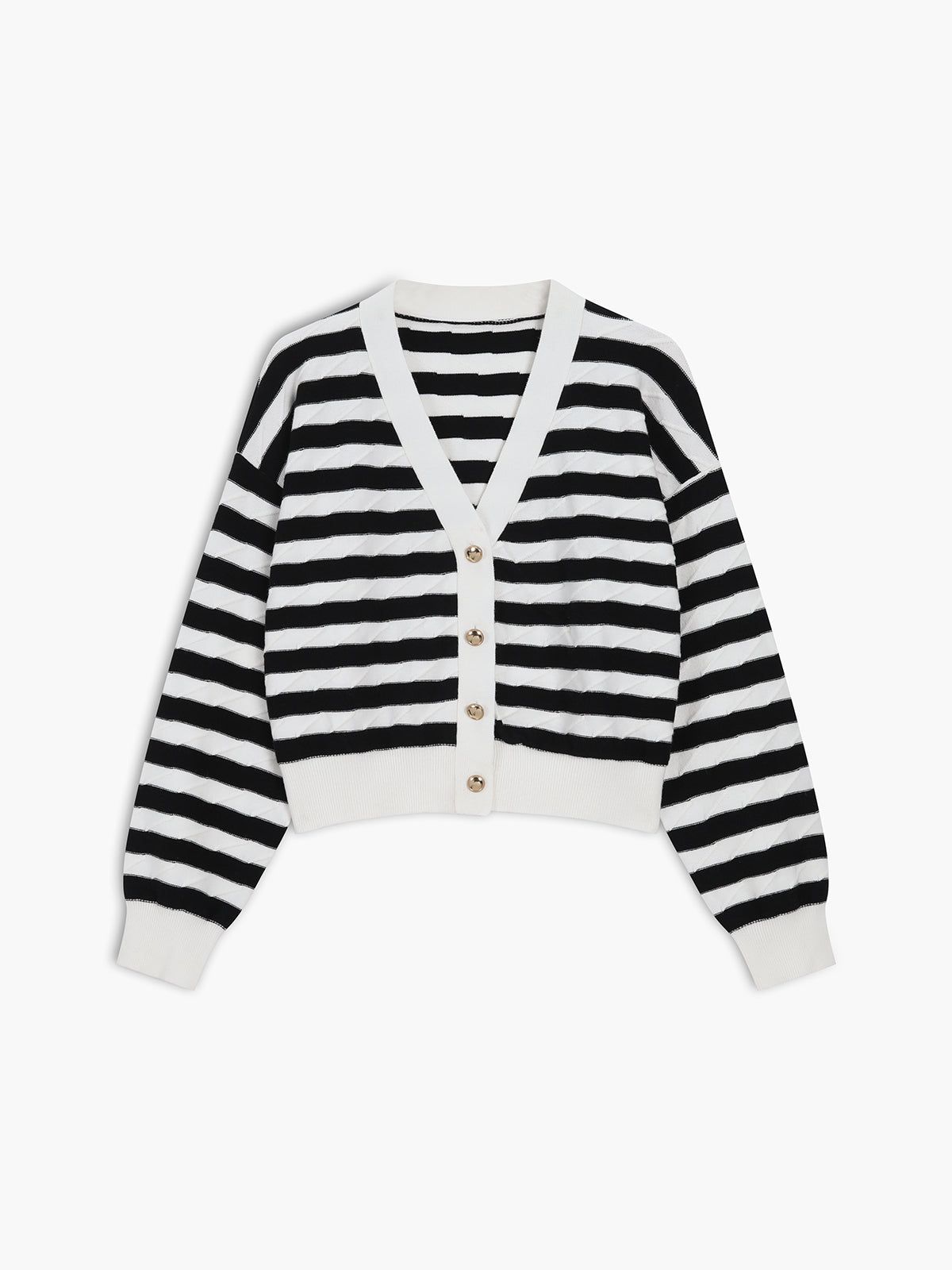 Textured Stripe Cardigan sold by COMMENSE product image thumbnail 2