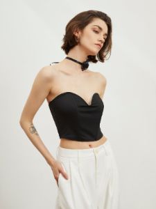 Rhinestone Crop Corset Top sold by COMMENSE