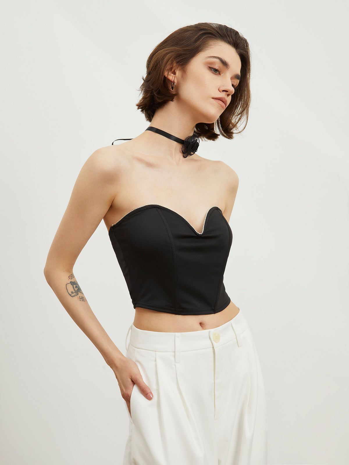 Rhinestone Crop Corset Top sold by COMMENSE product image thumbnail 3