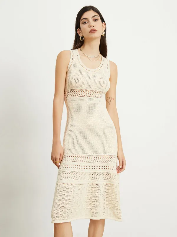 Aribella Crochet Eyelet Midi Dress sold by COMMENSE