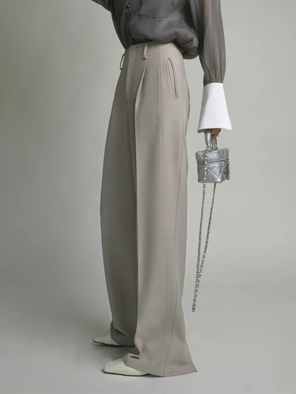Pocket Straight Leg Split Pants sold by COMMENSE