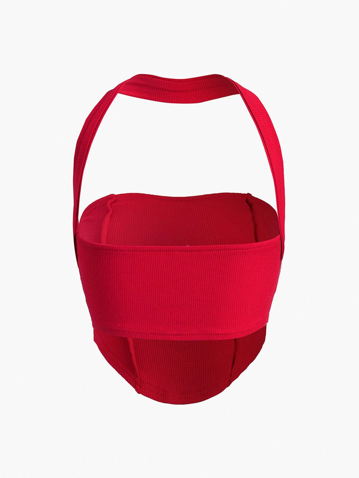 Halter Neck Contour Piping Crop Top sold by COMMENSE product image thumbnail 3