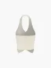 Button Front Halter Neck Backless Vest Blazer With Skirt Set sold by COMMENSE