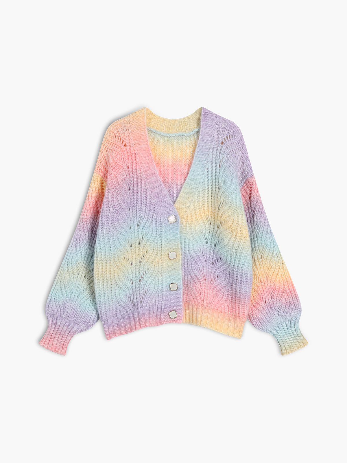 Ombre Rainbow Cardigan sold by COMMENSE