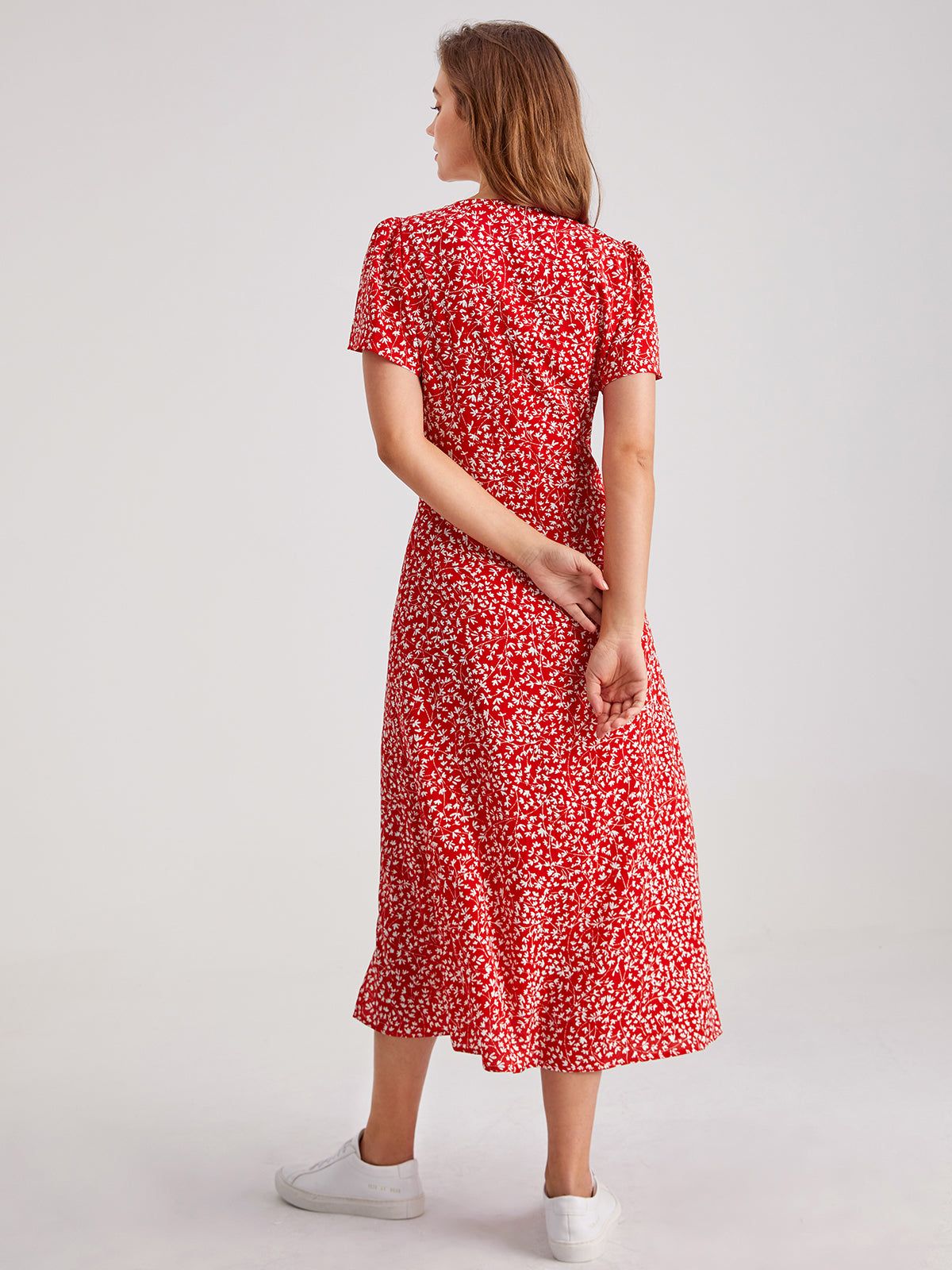 Sweetheart Button Front Slit Dress sold by COMMENSE product image thumbnail 5
