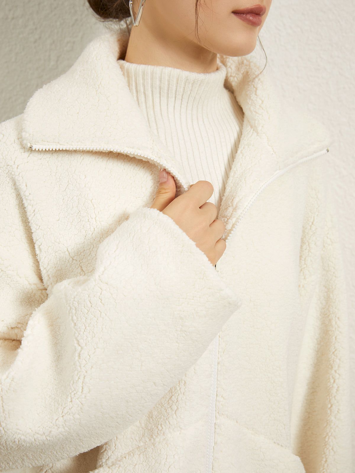 Teddy Cub Zip Fleece Jacket sold by COMMENSE product image thumbnail 3