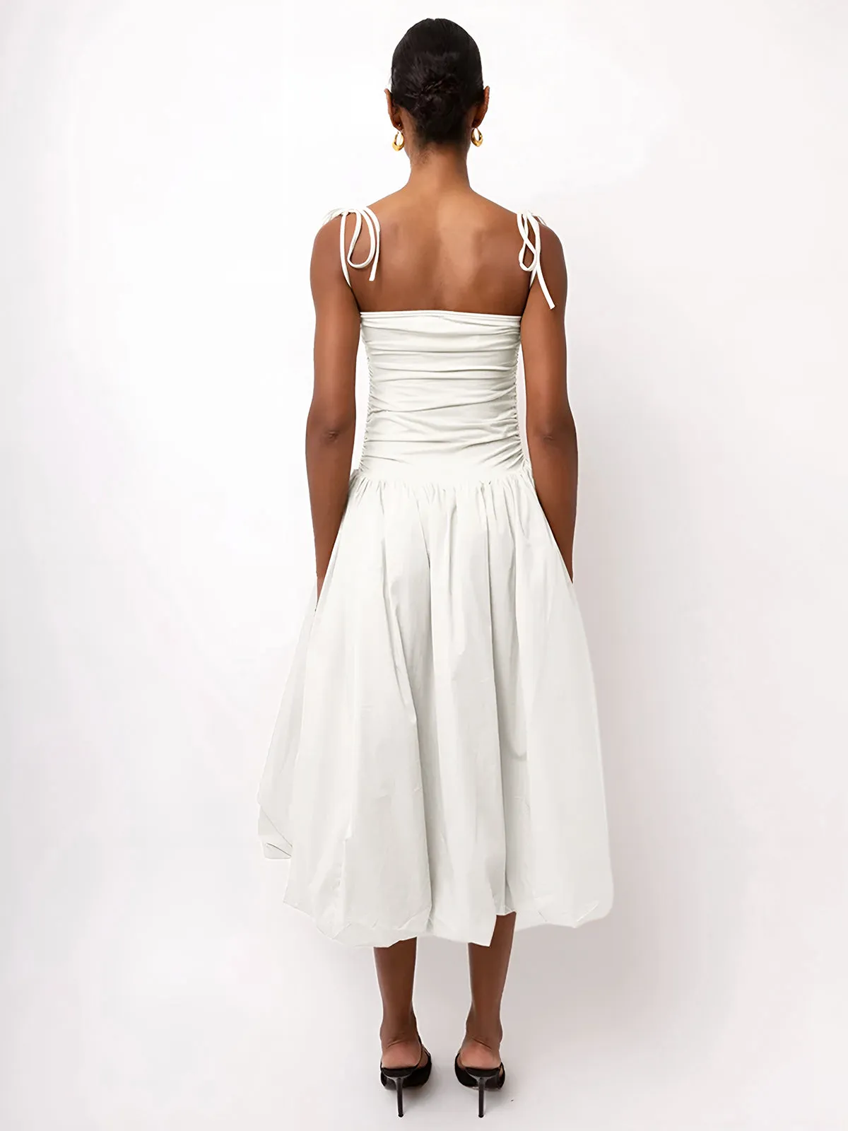 Knotted Adjustable Strap Pockets Midi Dress sold by COMMENSE product image thumbnail 2