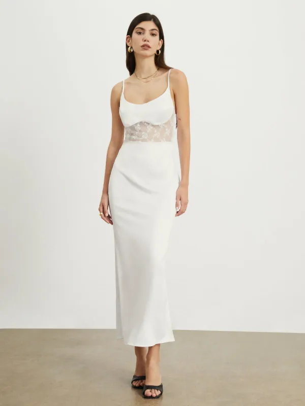 Sephirine Mesh Satin Long Dress sold by COMMENSE