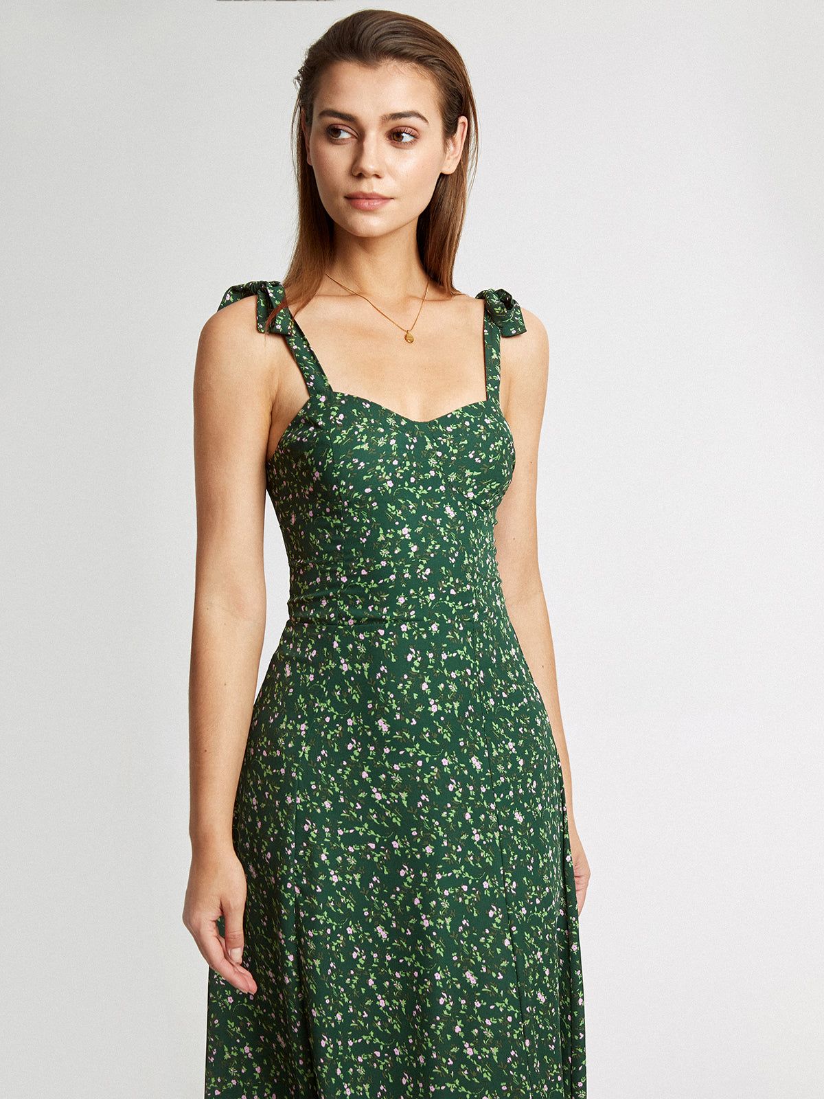 Sweetheart Garden Floral Midi Strap Dress sold by COMMENSE