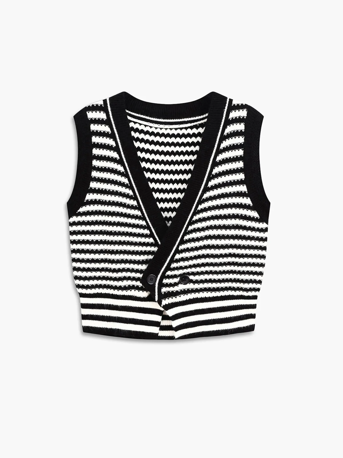 Stripe Wrap Sweater Vest sold by COMMENSE