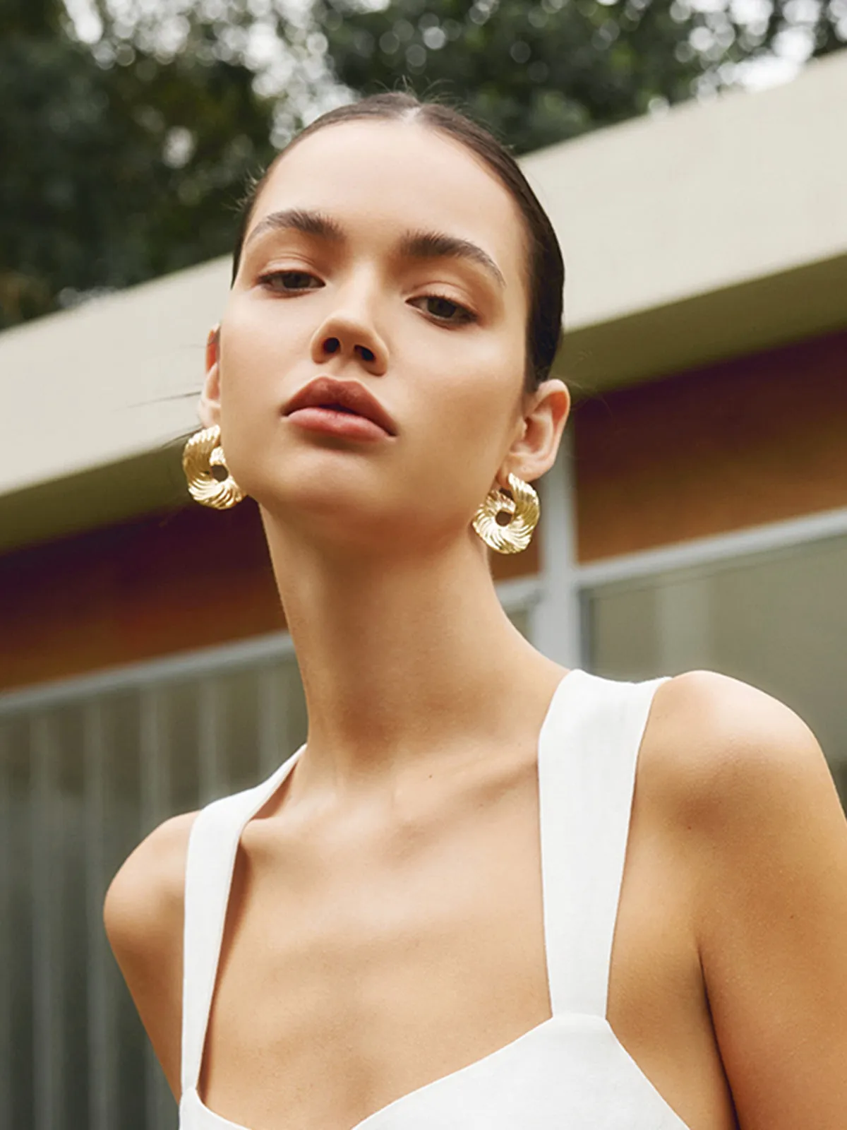 Geometric Irregular Texture Stud Earrings sold by COMMENSE product image thumbnail 4