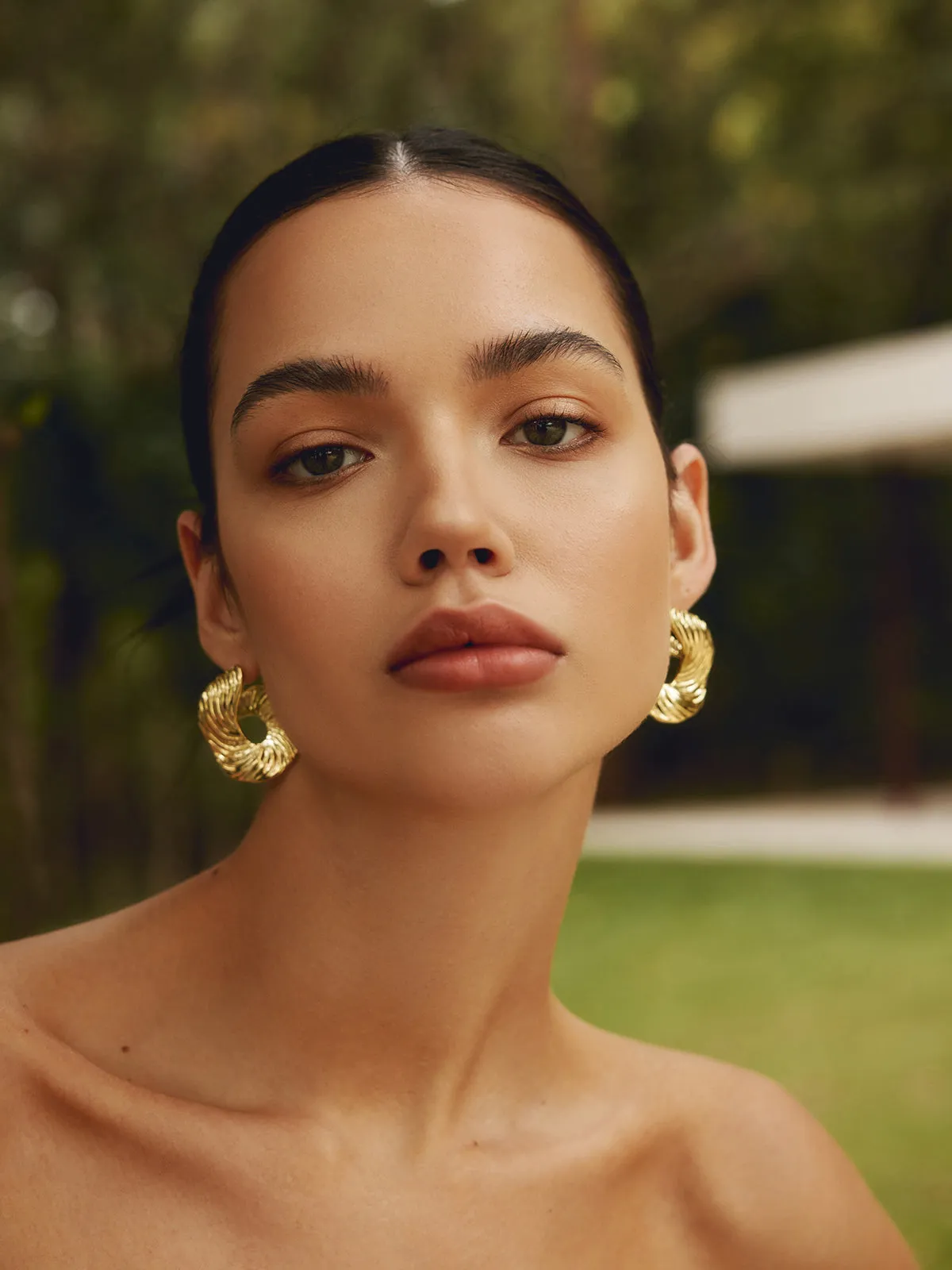 Geometric Irregular Texture Stud Earrings sold by COMMENSE product image thumbnail 2