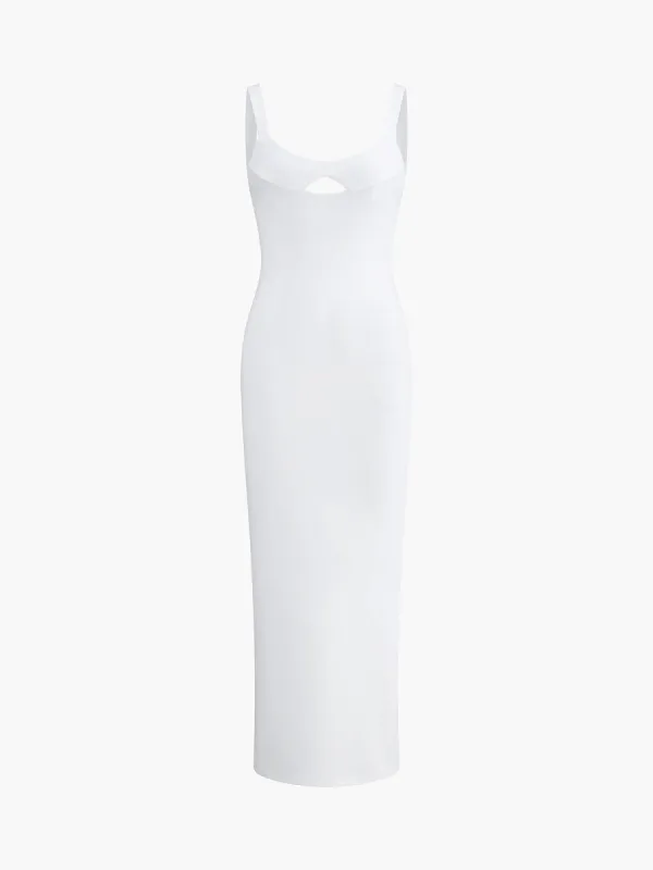 Jersey Cutout Knit Long Dress sold by COMMENSE