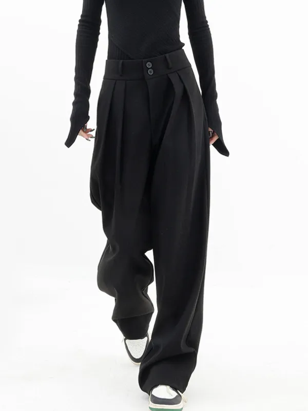 Double Buttons Wide Leg Dress Pants sold by COMMENSE