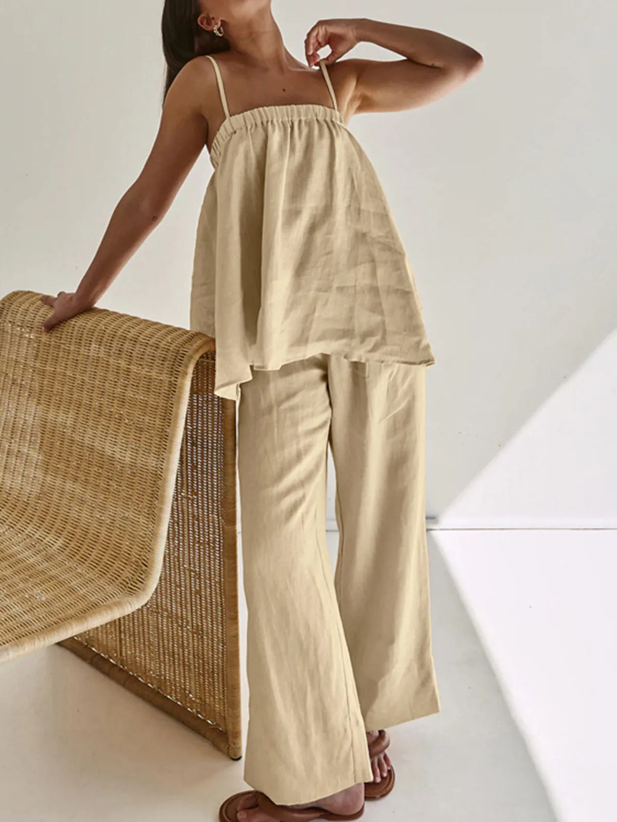 Solid Casual Pants Set sold by COMMENSE product image thumbnail 2