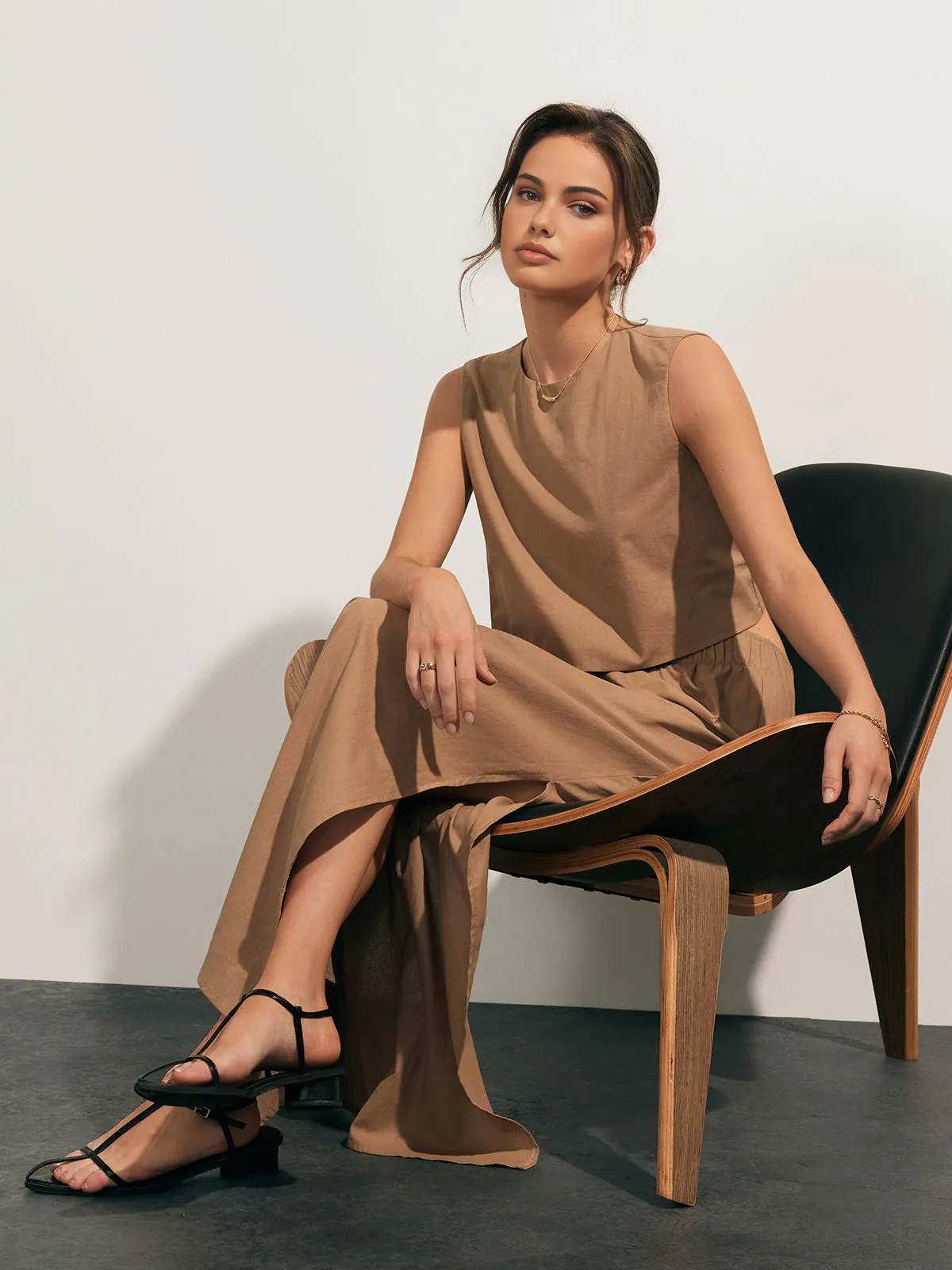 Cotton Casual Split Skirt Set sold by COMMENSE