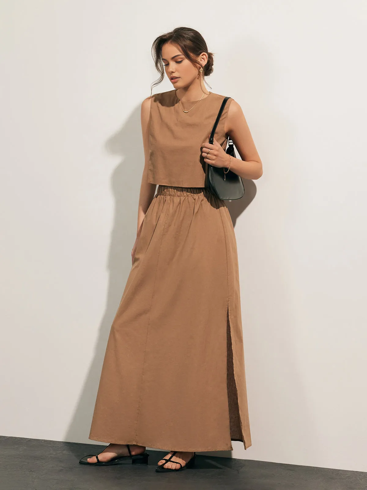 Cotton Casual Split Skirt Set sold by COMMENSE product image thumbnail 5