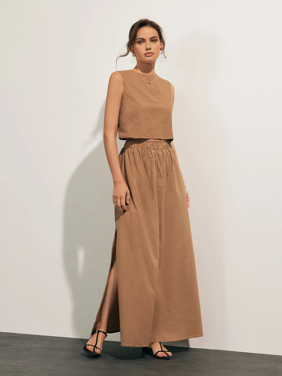 Cotton Casual Split Skirt Set sold by COMMENSE product image thumbnail 2