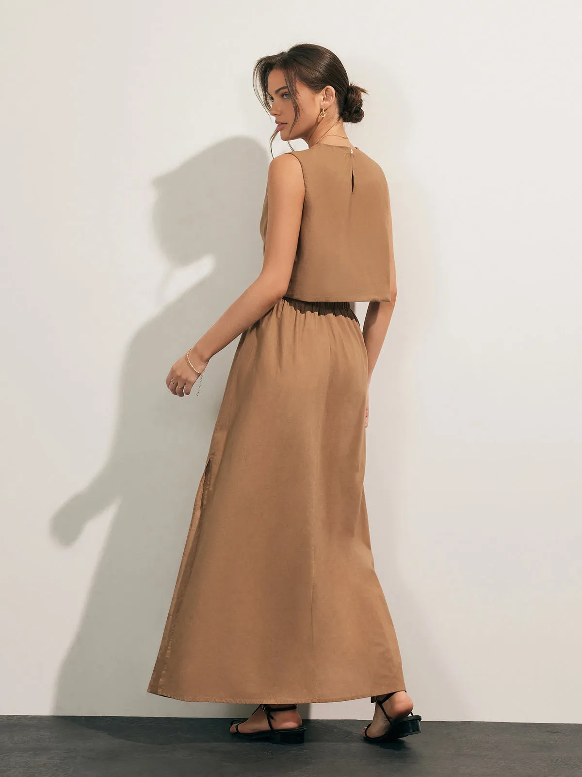 Cotton Casual Split Skirt Set sold by COMMENSE product image thumbnail 3