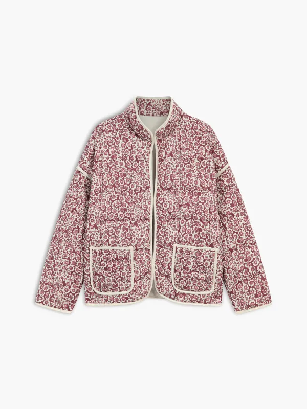 Ruby Daisies Quilted Floral Coat sold by COMMENSE