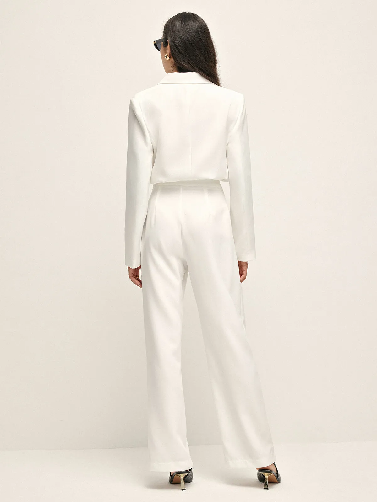 Shoulder Pads Lapel Pleated Pants Set sold by COMMENSE product image thumbnail 5