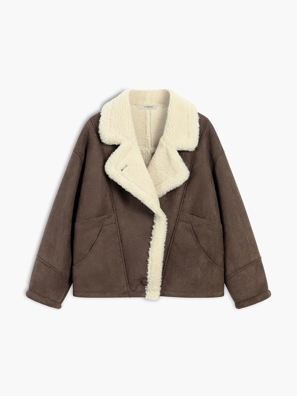 Oversized Sherpa Lined Shearling Jacket sold by COMMENSE product image thumbnail 4