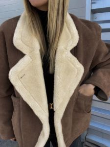 Oversized Sherpa Lined Shearling Jacket sold by COMMENSE