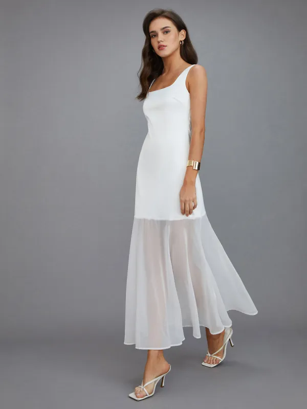 Sheer Overlay Long Dress sold by COMMENSE