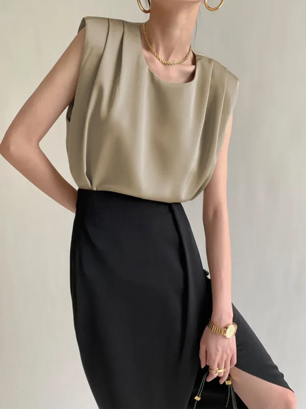 Leisure Satin Blouse sold by COMMENSE