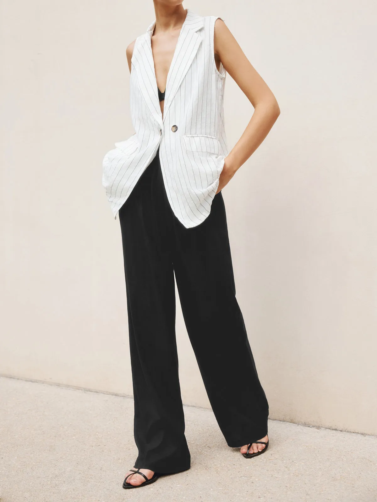 Linen Blends Straight Leg Pants sold by COMMENSE product image thumbnail 4