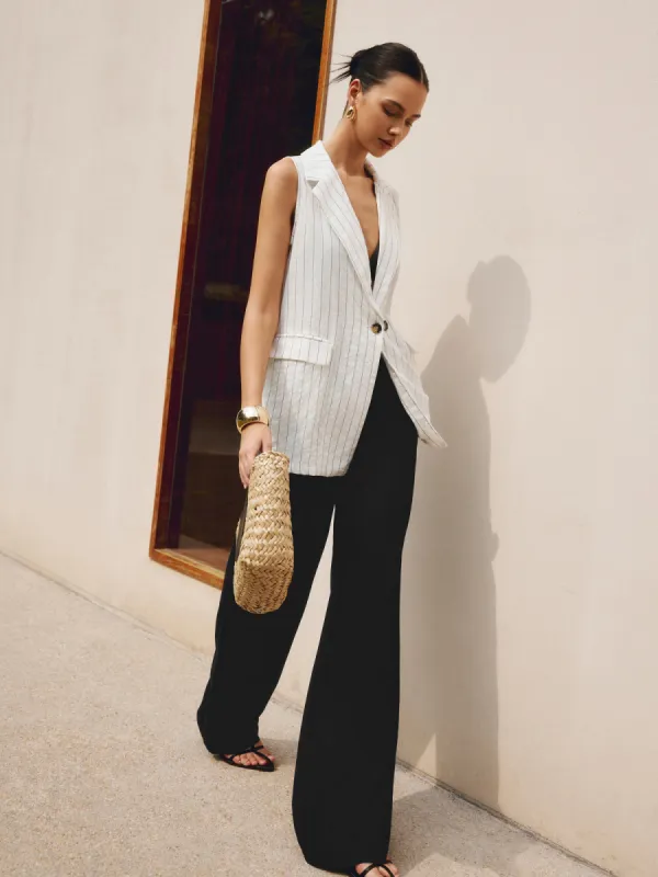 Linen Blends Straight Leg Pants sold by COMMENSE