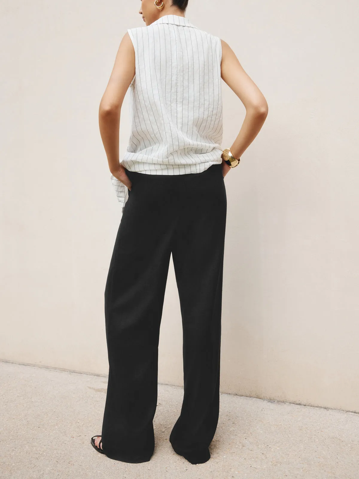 Linen Blends Straight Leg Pants sold by COMMENSE product image thumbnail 5