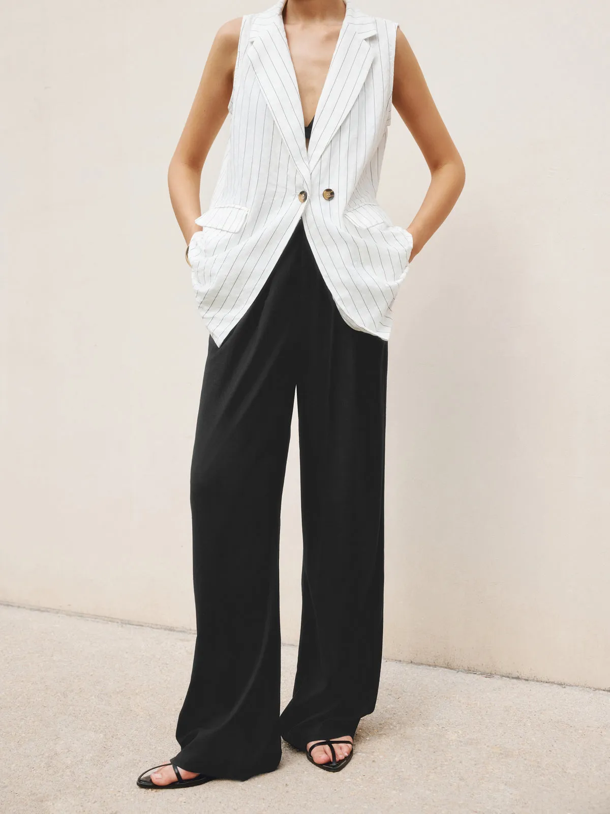 Linen Blends Straight Leg Pants sold by COMMENSE product image thumbnail 2