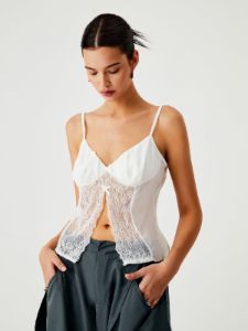 Floral Lace Mesh Fly Away Cami Top sold by COMMENSE