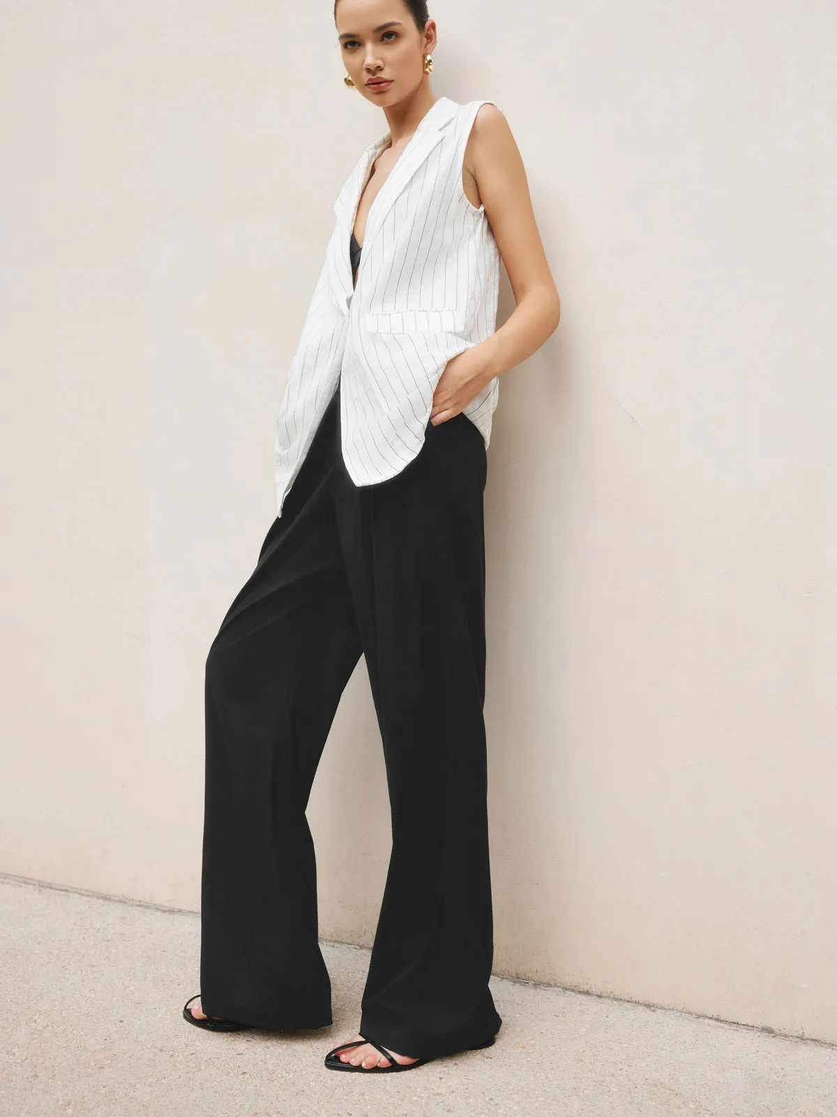 Linen Blends Straight Leg Pants sold by COMMENSE product image thumbnail 3