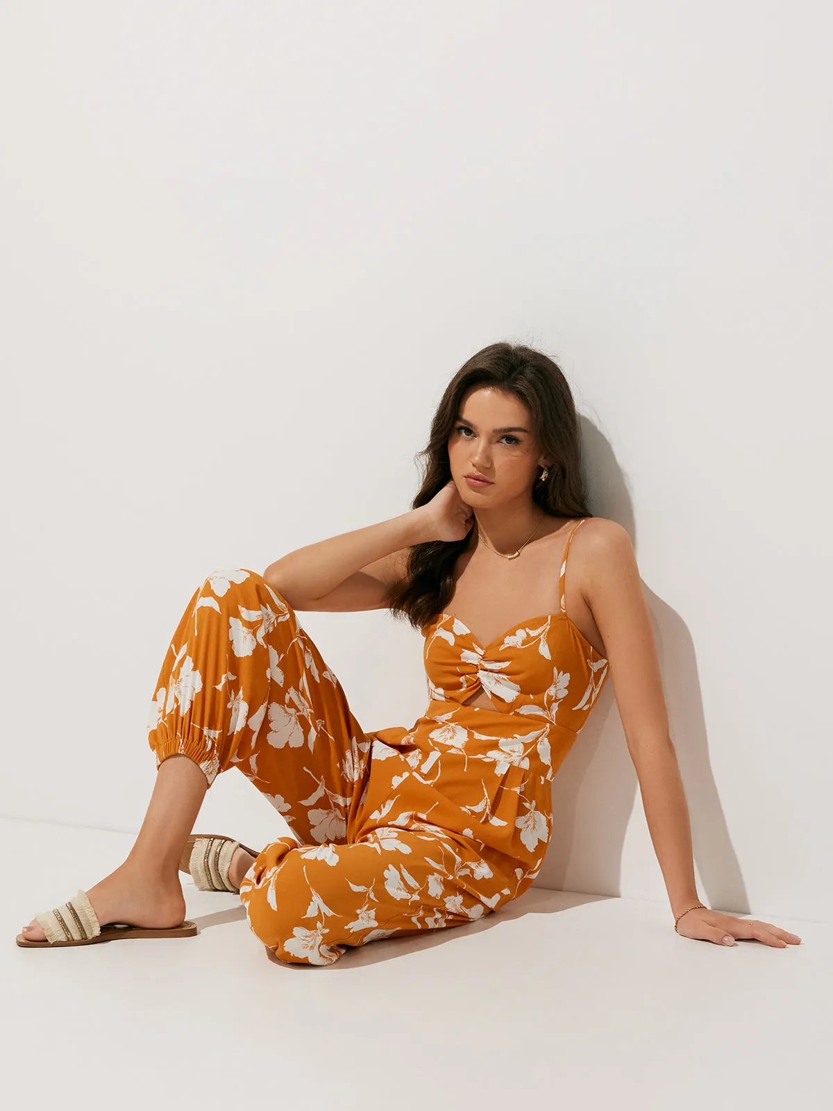 Floral Hollow Out Jumpsuit sold by COMMENSE product image thumbnail 3