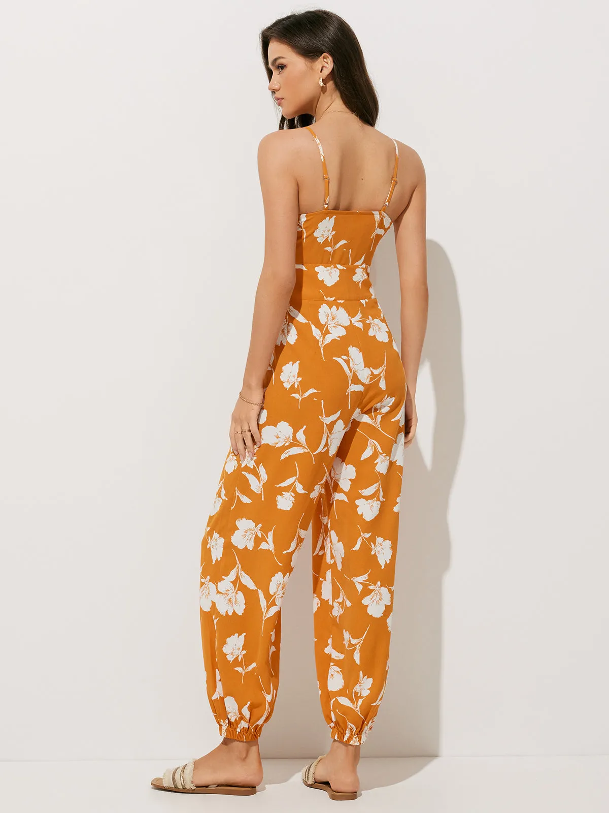 Floral Hollow Out Jumpsuit sold by COMMENSE product image thumbnail 4