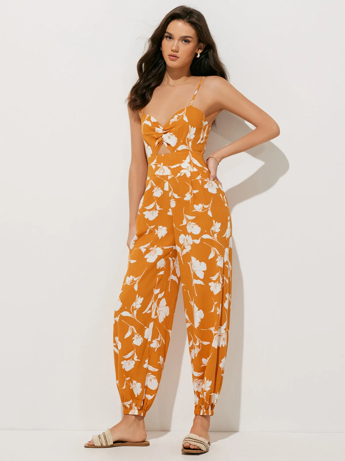 Floral Hollow Out Jumpsuit sold by COMMENSE product image thumbnail 2
