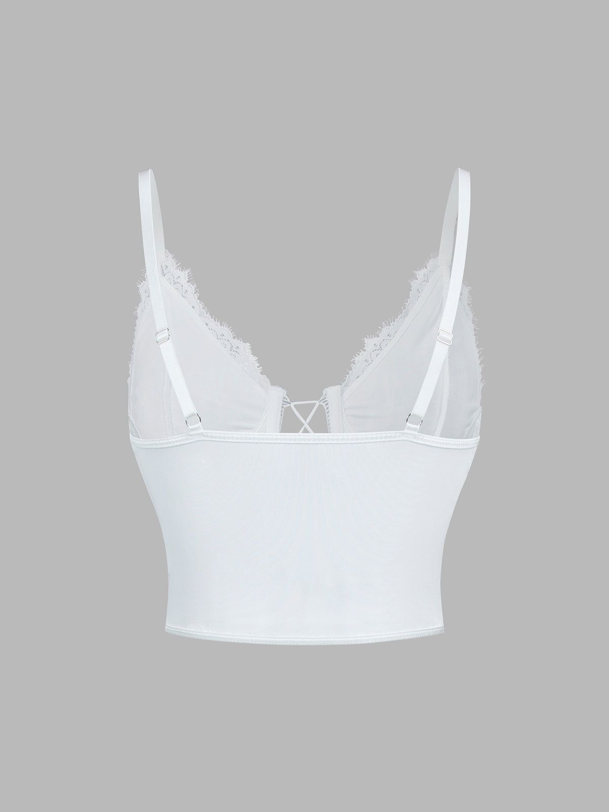 Floral Lace Tied Crop Corset Top sold by COMMENSE product image thumbnail 2