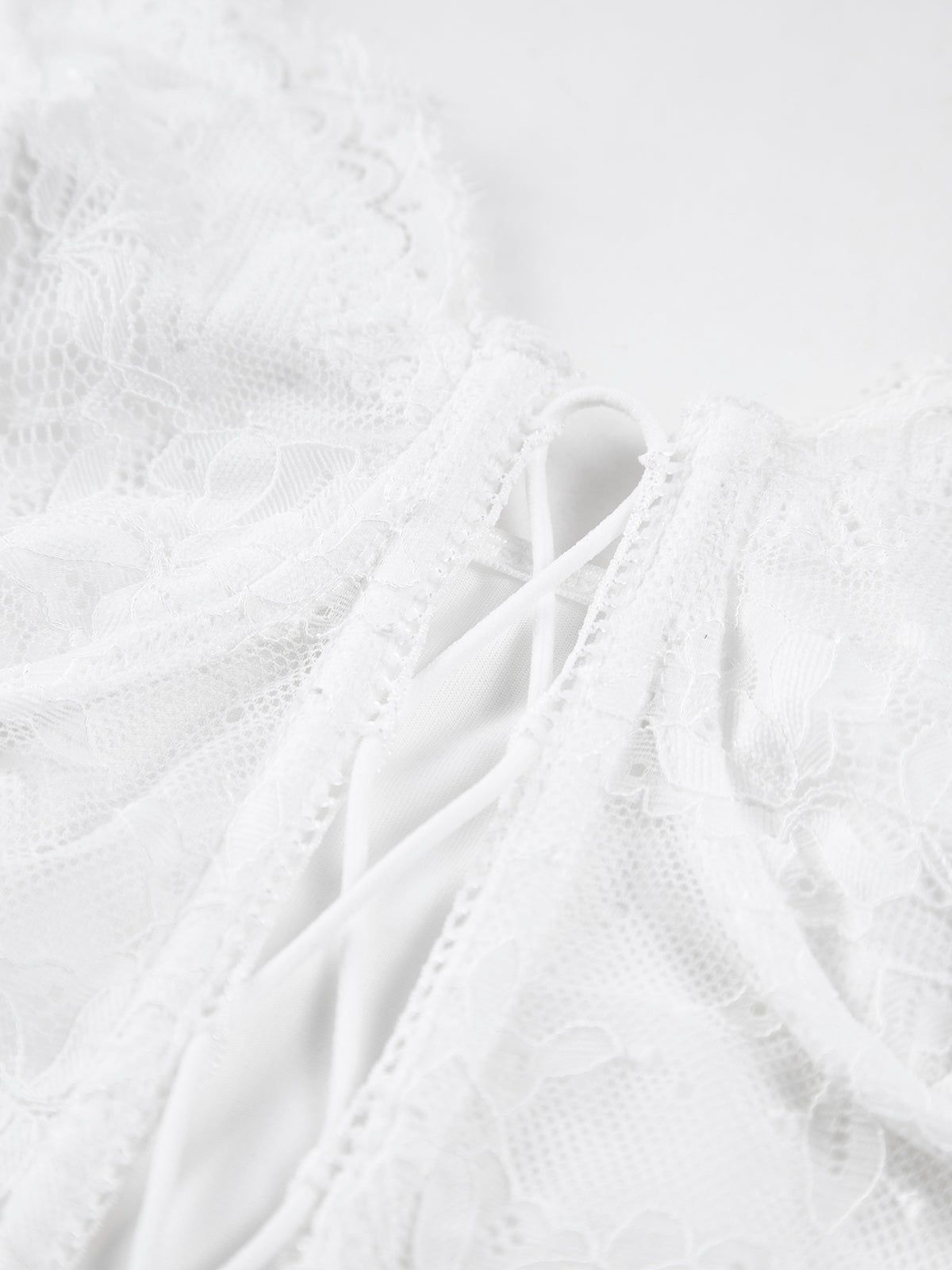 Floral Lace Tied Crop Corset Top sold by COMMENSE product image thumbnail 3