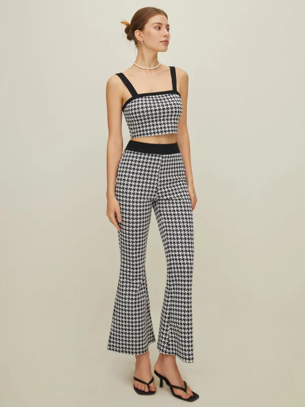 Houndstooth Print Pants Set sold by COMMENSE