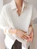 Collared Cable Knit Sweater Vest sold by COMMENSE