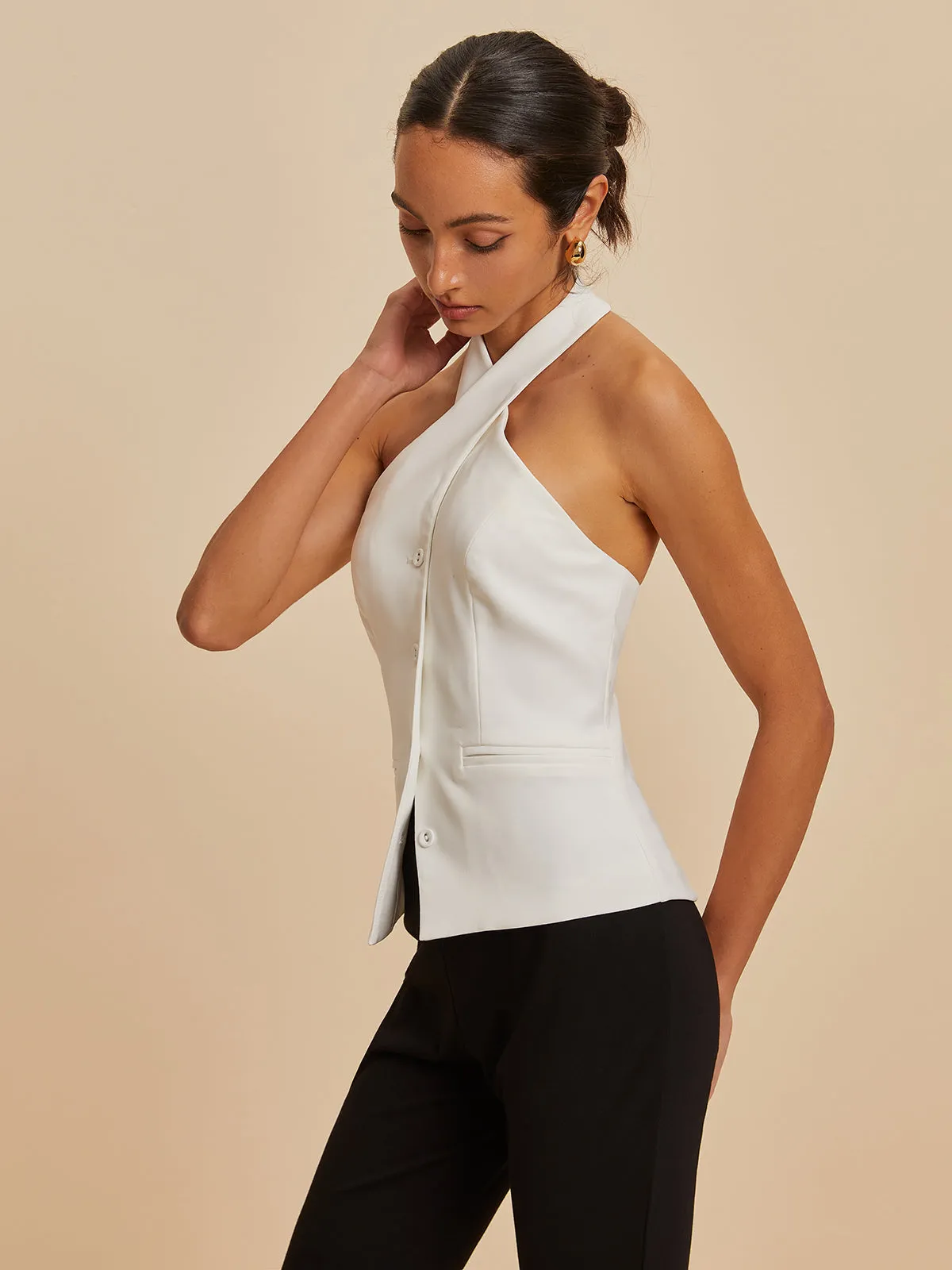 Backless Cross-Over Collar Tank Top sold by COMMENSE product image thumbnail 4