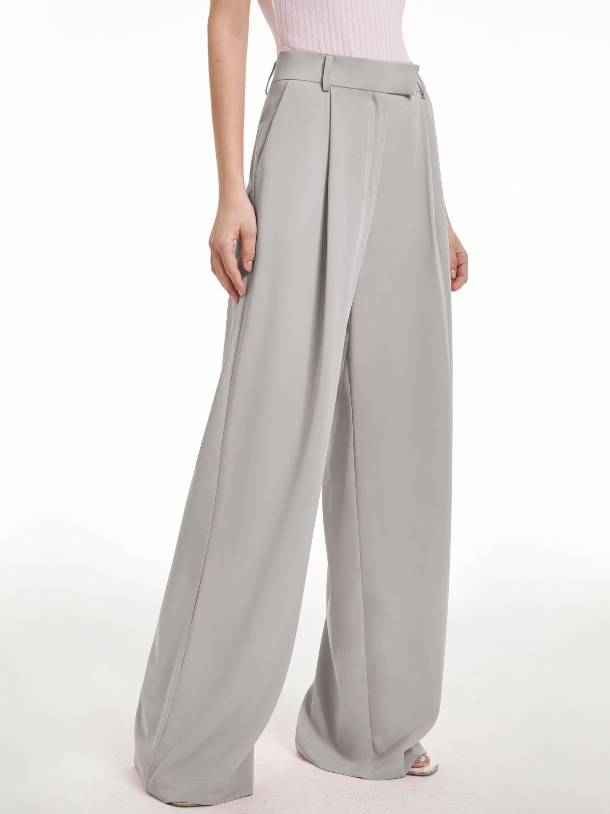 High Waisted Wide Leg Regular Fit Trousers sold by COMMENSE