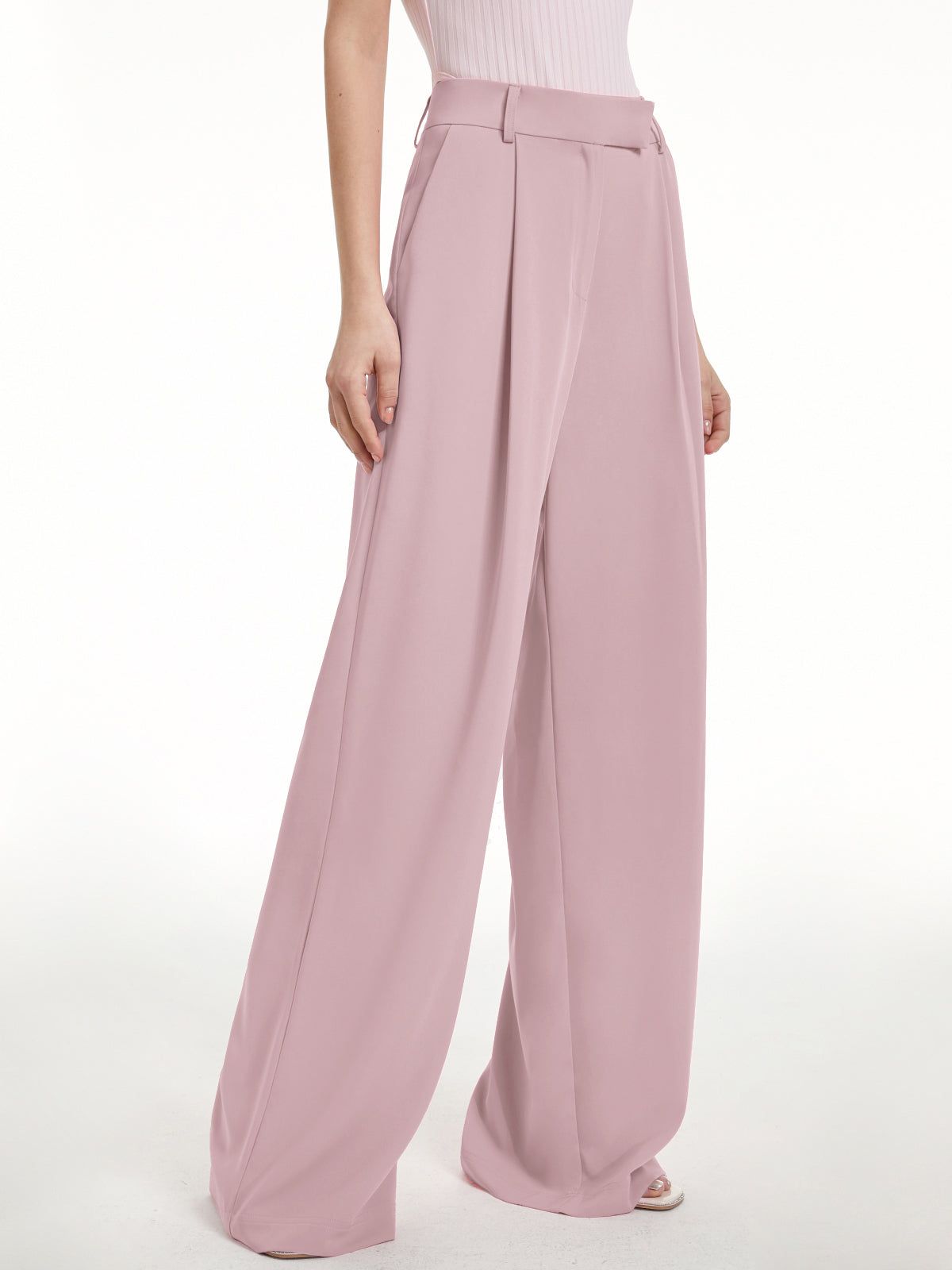 High Waisted Wide Leg Regular Fit Trousers sold by COMMENSE product image thumbnail 5