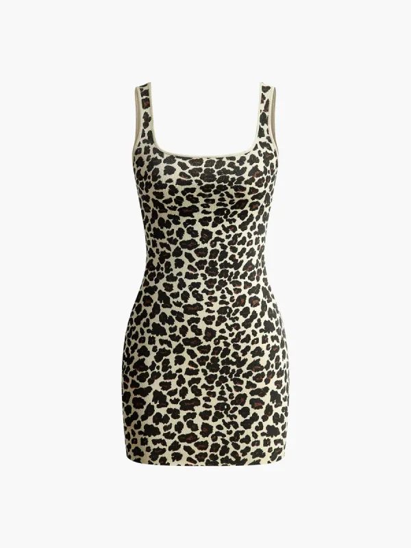 Leopard Printed Tank Sweater Dress made by COMMENSE