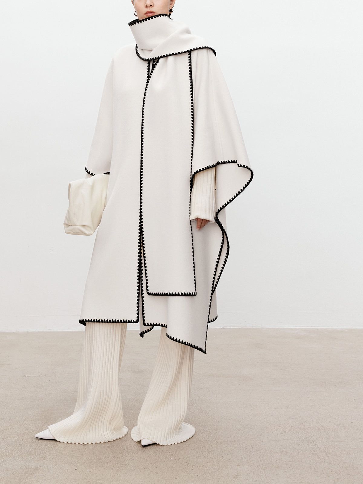 Making Moments Contrast Trim Scarf Coat sold by COMMENSE product image thumbnail 4