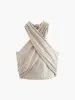 Cotton & Line Crisscross Halter Tank Top sold by COMMENSE