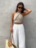 Cotton & Line Crisscross Halter Tank Top sold by COMMENSE